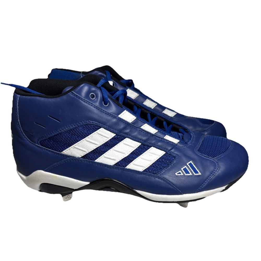 D King Mid Pros Adidas Baseball Cleats Blue Size 13.5 Tags With A‎ Few Flaws